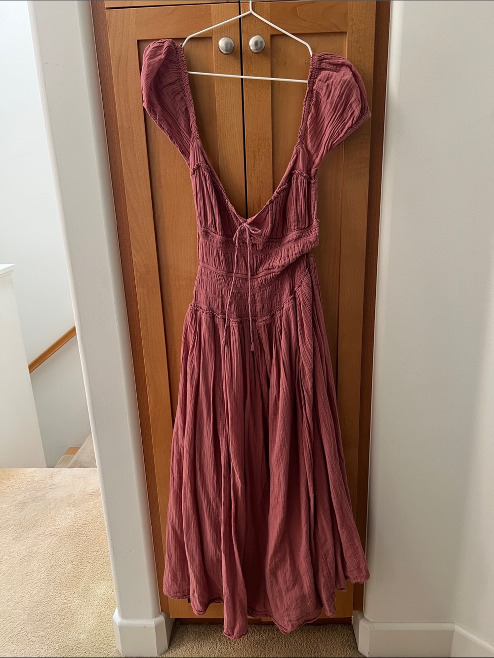 Free People Mauve Smocked Maxi Dress